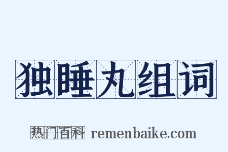 独睡丸组词是什么意思的图片